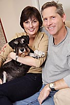 Couple with their pet dog